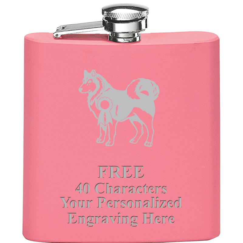 6OZ PINK STAINLESS STEEL FLASK