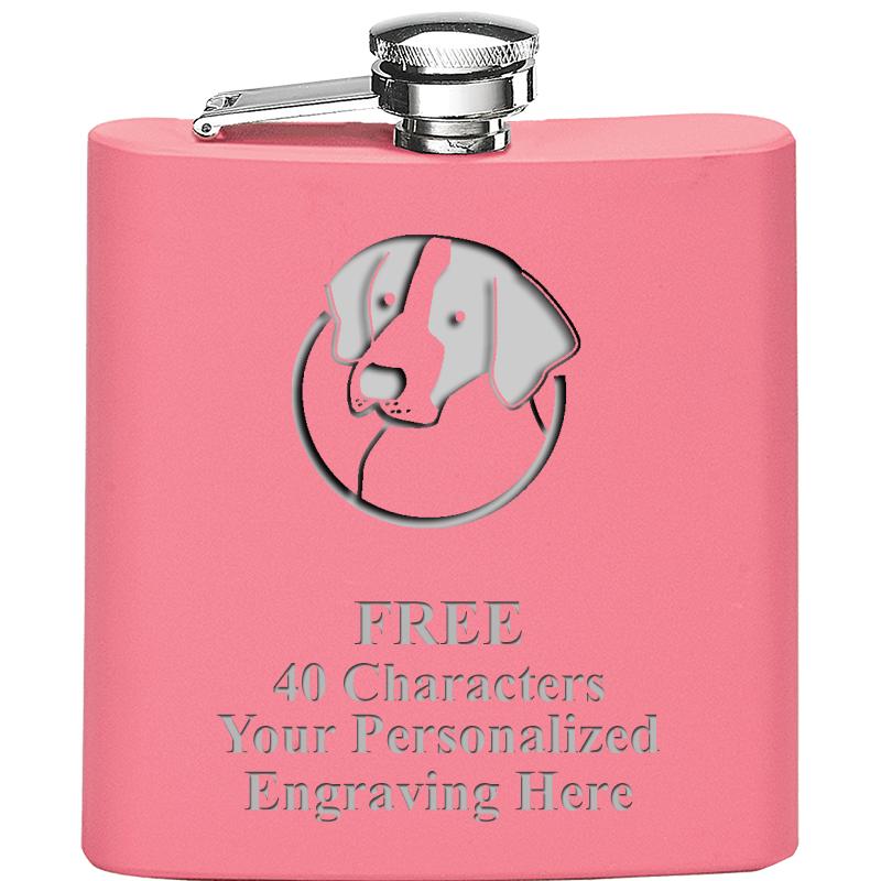 6OZ PINK STAINLESS STEEL FLASK