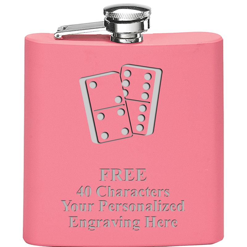 6OZ PINK STAINLESS STEEL FLASK