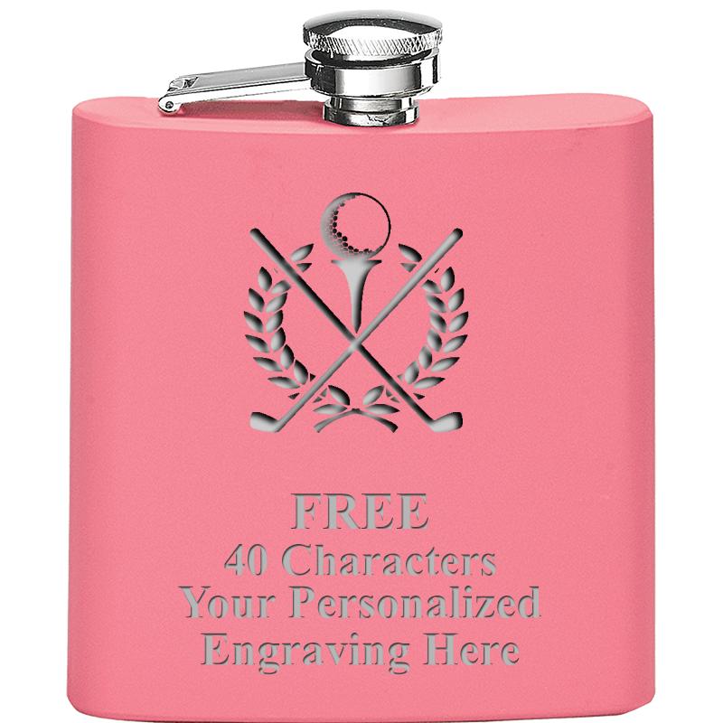 6OZ PINK STAINLESS STEEL FLASK