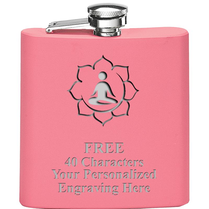 6OZ PINK STAINLESS STEEL FLASK