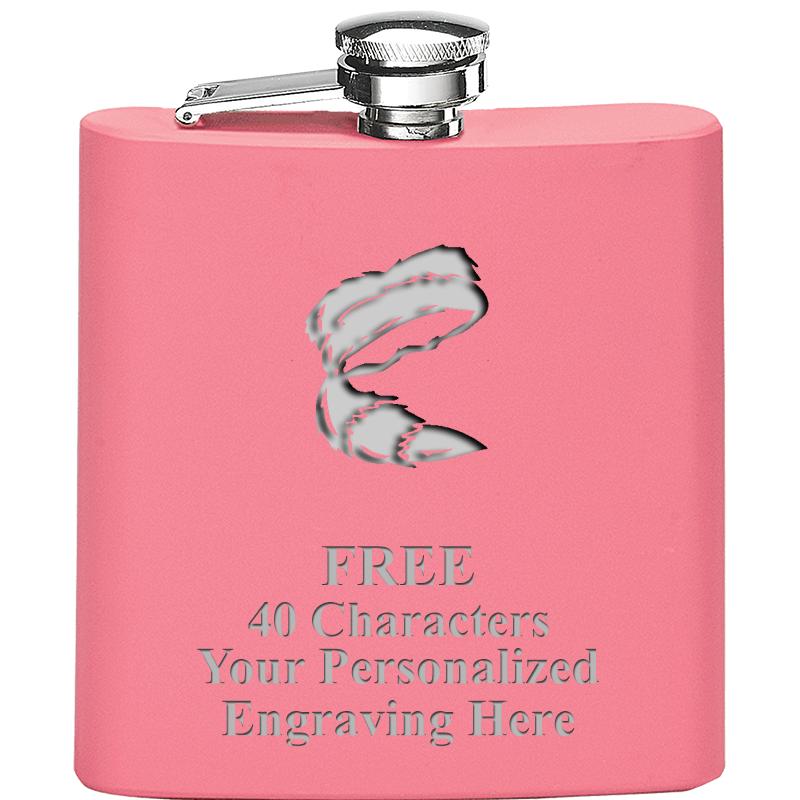 6OZ PINK STAINLESS STEEL FLASK