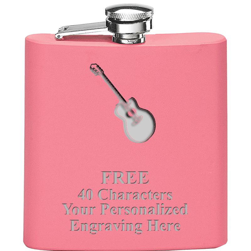 6OZ PINK STAINLESS STEEL FLASK
