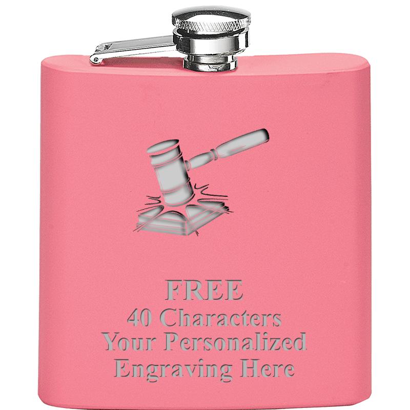 6OZ PINK STAINLESS STEEL FLASK