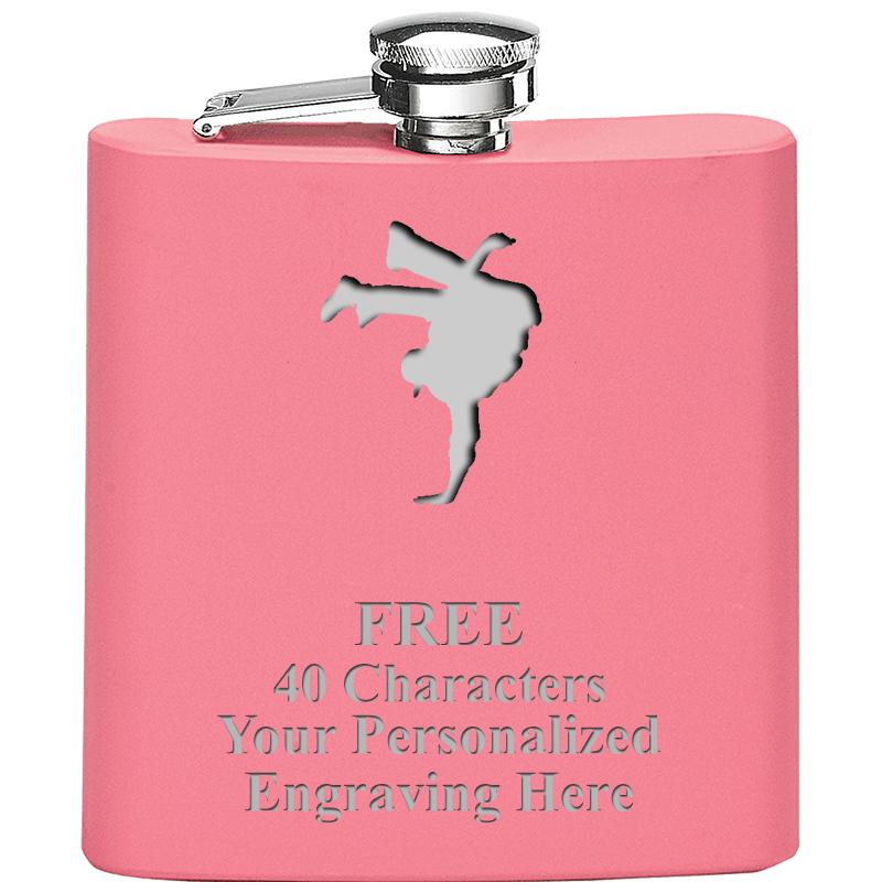6OZ PINK STAINLESS STEEL FLASK