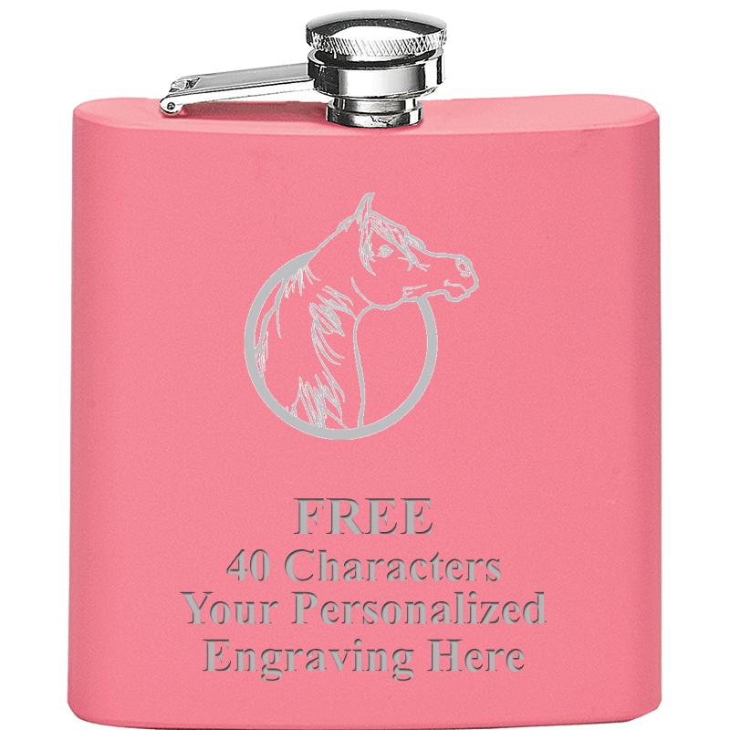 6OZ PINK STAINLESS STEEL FLASK