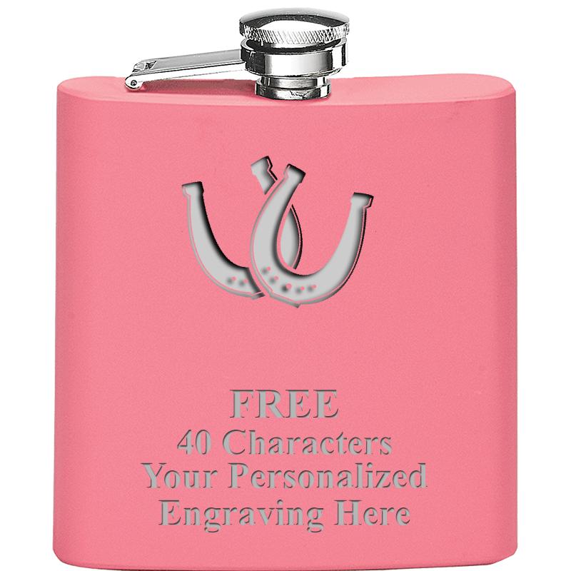 6OZ PINK STAINLESS STEEL FLASK