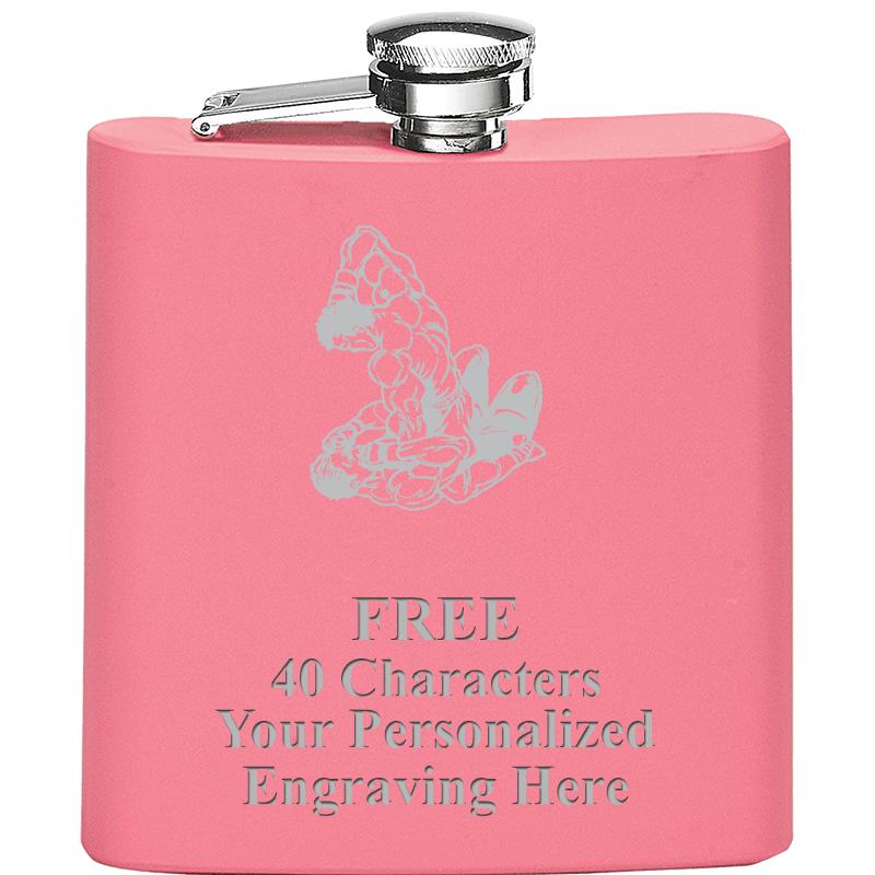 6OZ PINK STAINLESS STEEL FLASK