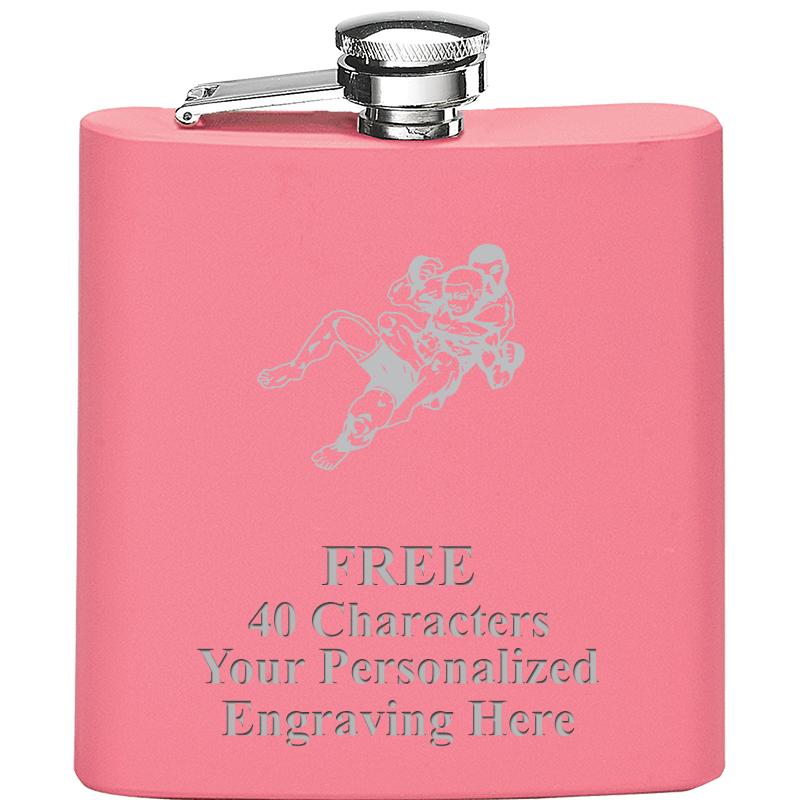 6OZ PINK STAINLESS STEEL FLASK
