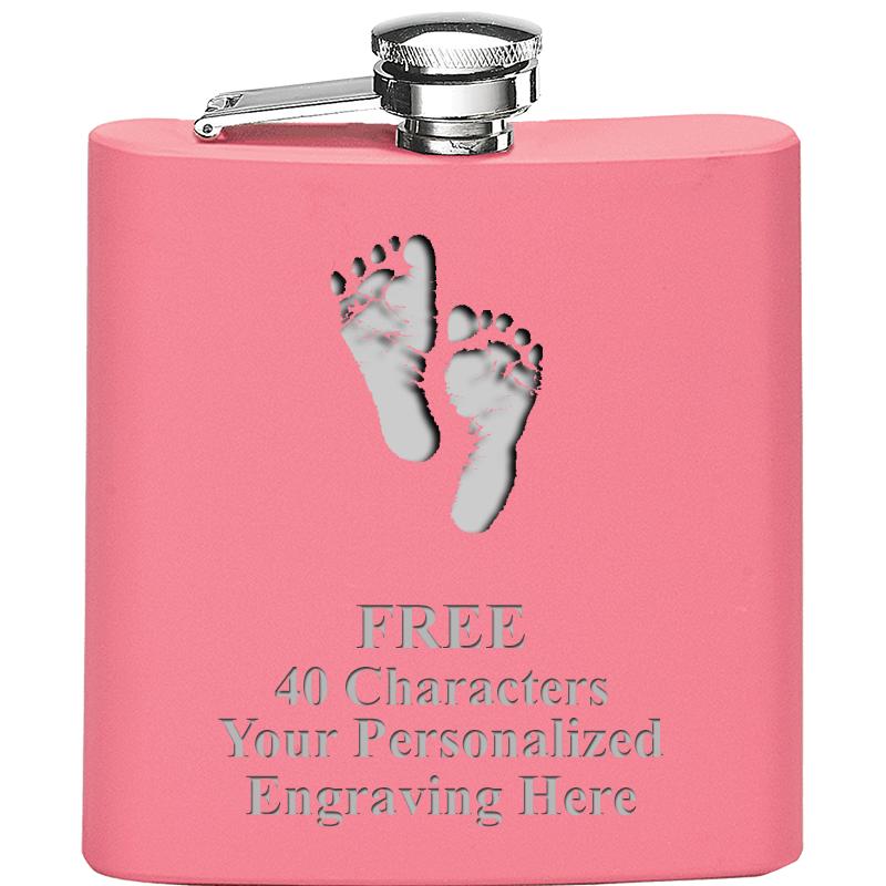 6OZ PINK STAINLESS STEEL FLASK