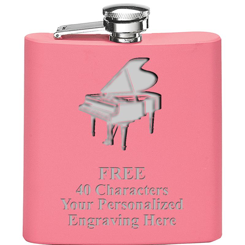 6OZ PINK STAINLESS STEEL FLASK
