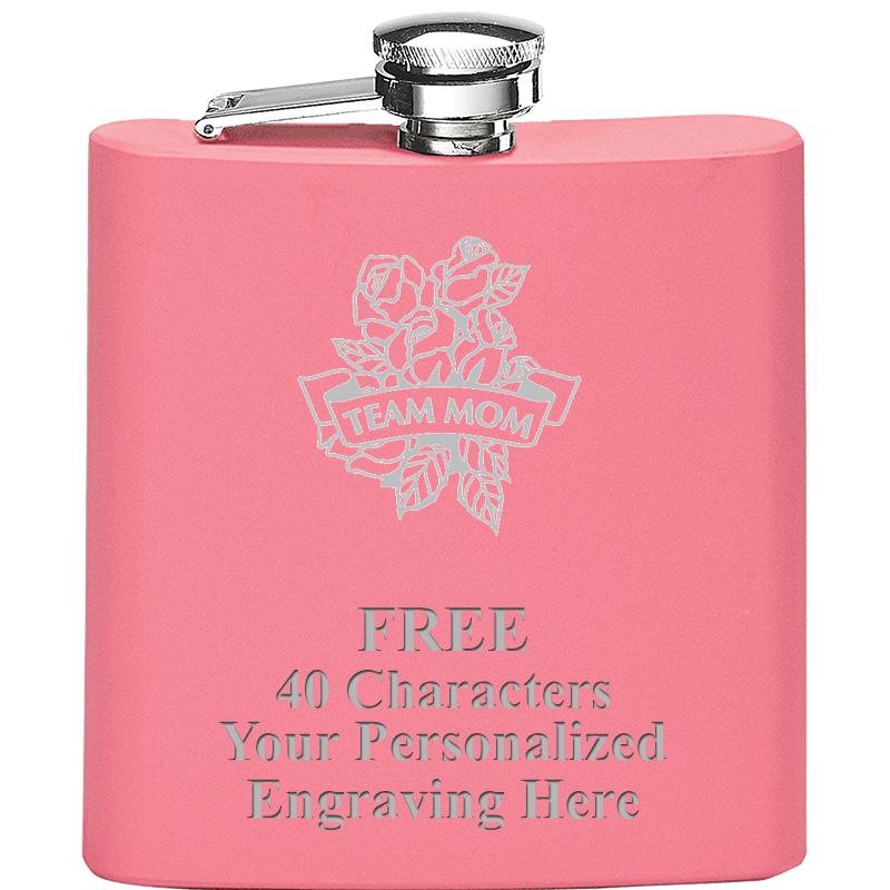 6OZ PINK STAINLESS STEEL FLASK