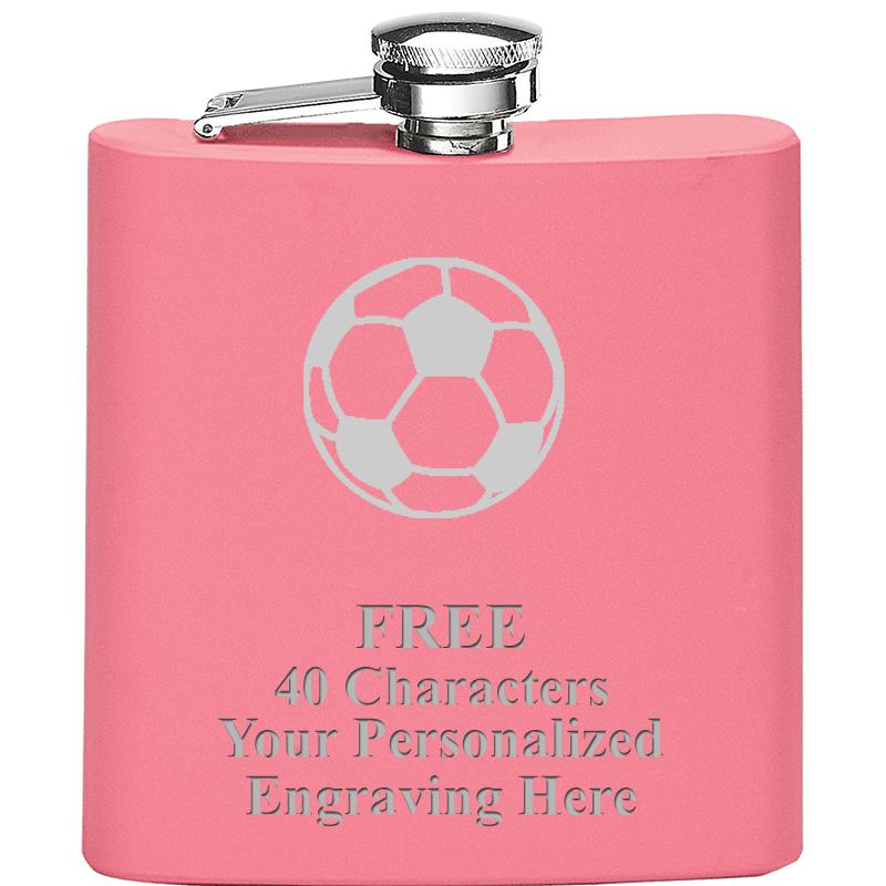 6OZ PINK STAINLESS STEEL FLASK