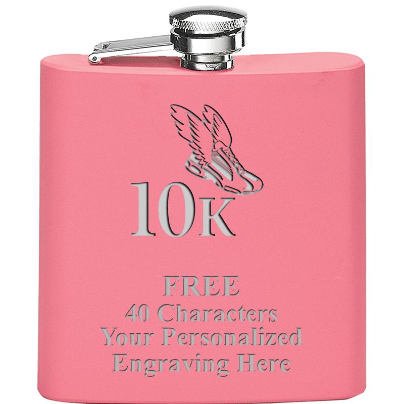 6OZ PINK STAINLESS STEEL FLASK
