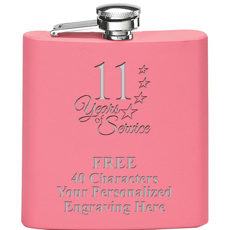 6OZ PINK STAINLESS STEEL FLASK