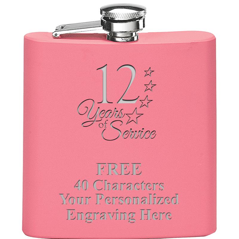 6OZ PINK STAINLESS STEEL FLASK