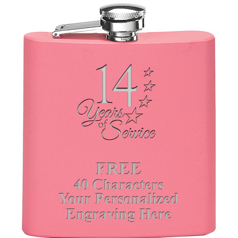 6OZ PINK STAINLESS STEEL FLASK