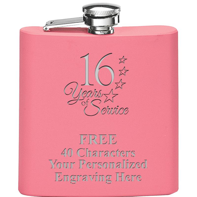 6OZ PINK STAINLESS STEEL FLASK