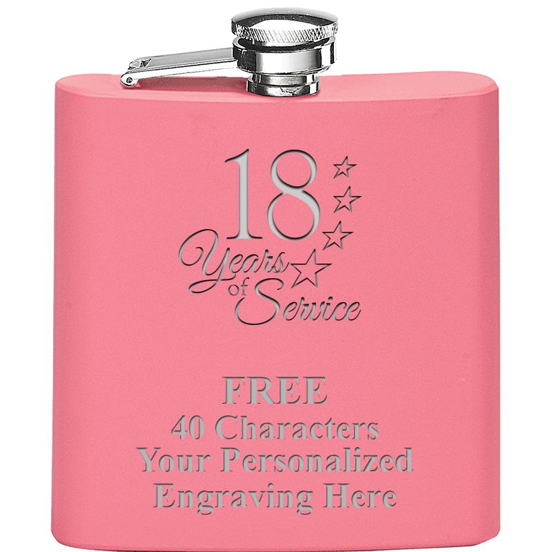 6OZ PINK STAINLESS STEEL FLASK