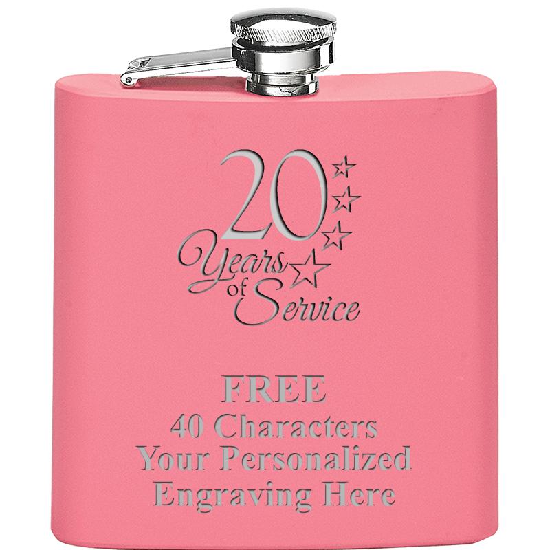 6OZ PINK STAINLESS STEEL FLASK