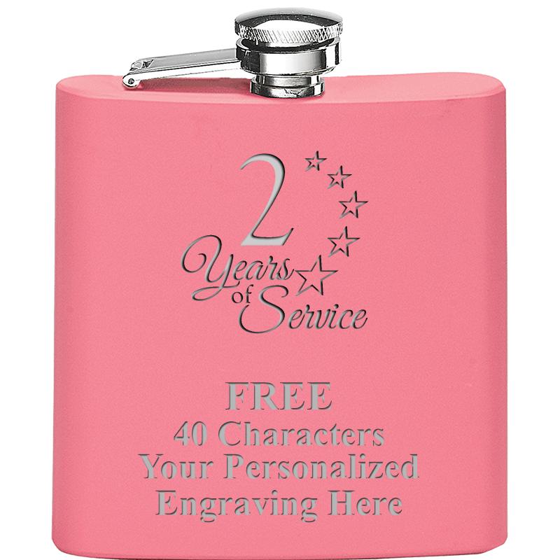 6OZ PINK STAINLESS STEEL FLASK