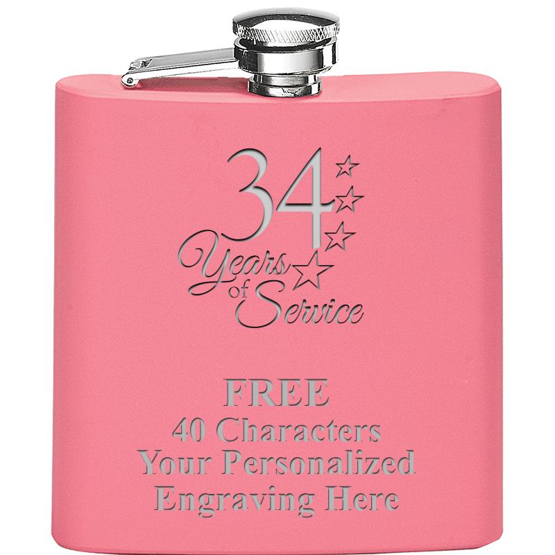 6OZ PINK STAINLESS STEEL FLASK