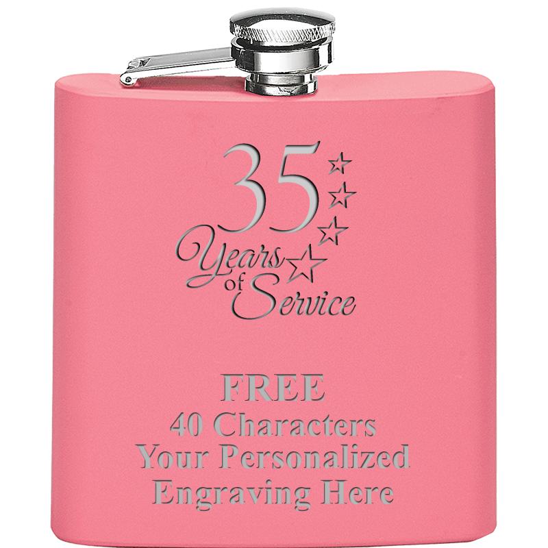 6OZ PINK STAINLESS STEEL FLASK