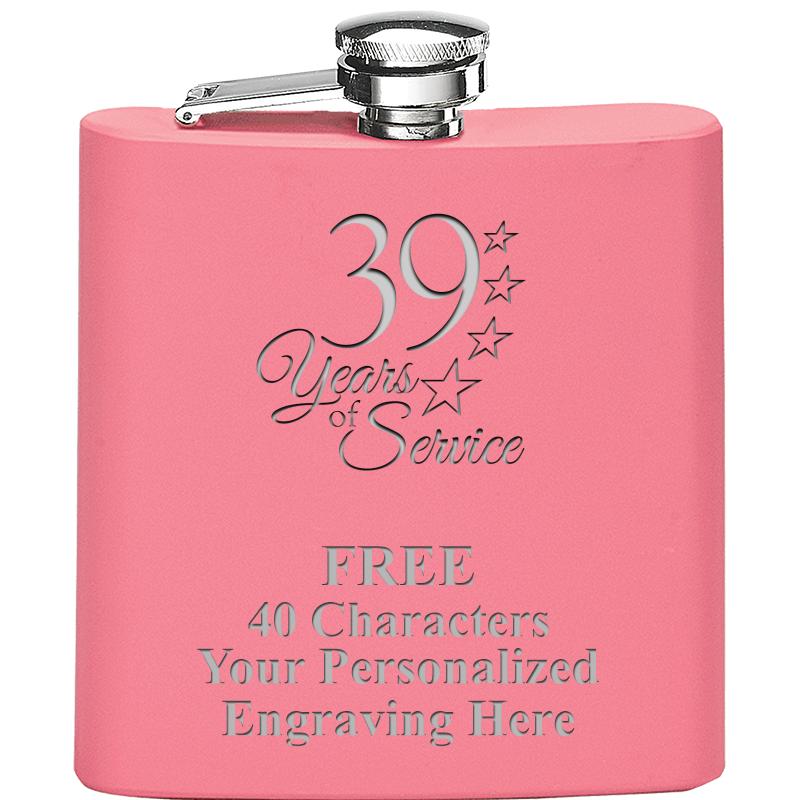 6OZ PINK STAINLESS STEEL FLASK