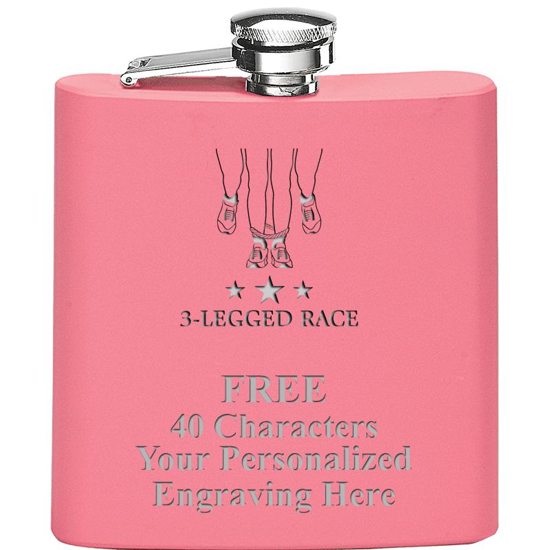 6OZ PINK STAINLESS STEEL FLASK