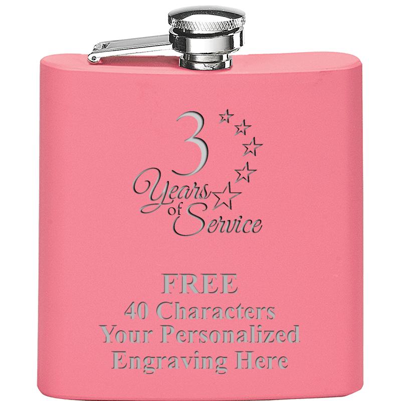 6OZ PINK STAINLESS STEEL FLASK