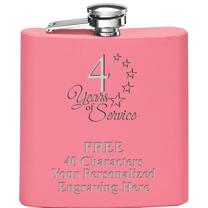 6OZ PINK STAINLESS STEEL FLASK
