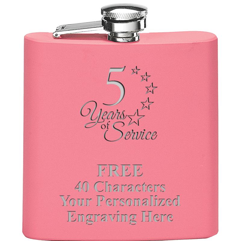 6OZ PINK STAINLESS STEEL FLASK