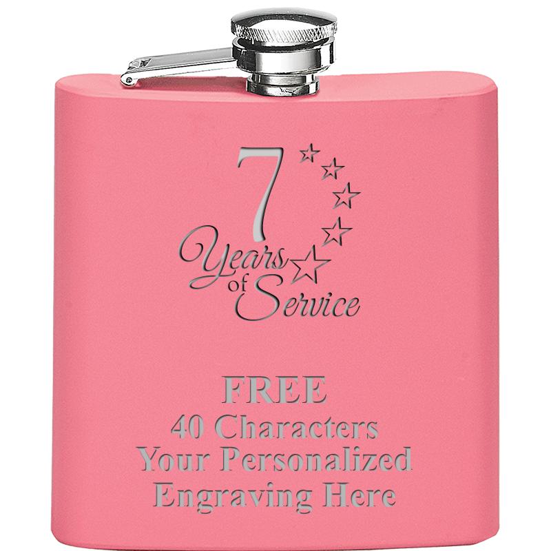 6OZ PINK STAINLESS STEEL FLASK