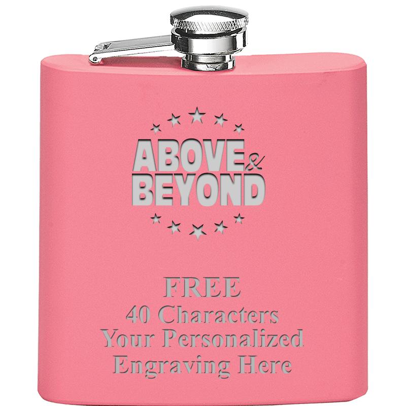 6OZ PINK STAINLESS STEEL FLASK