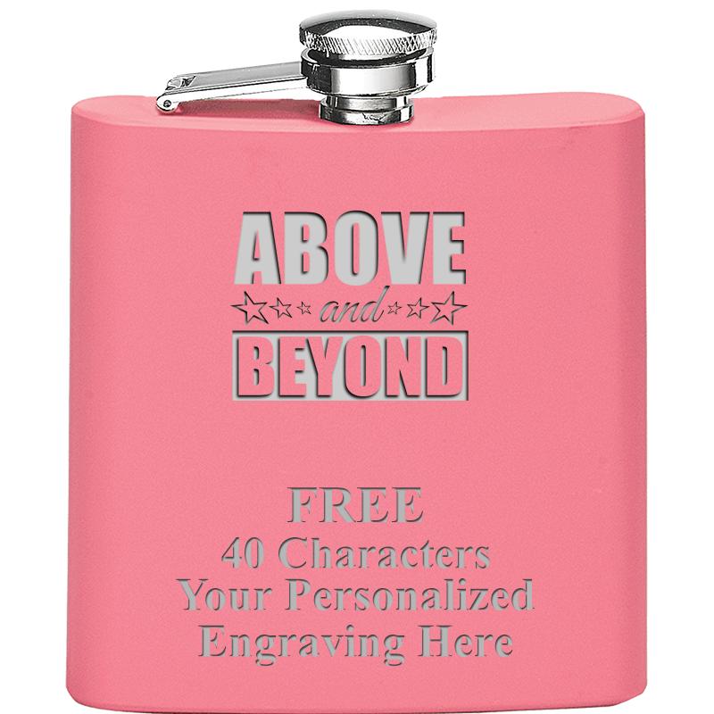 6OZ PINK STAINLESS STEEL FLASK