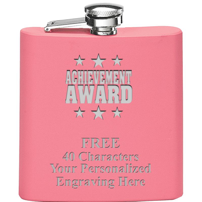 6OZ PINK STAINLESS STEEL FLASK
