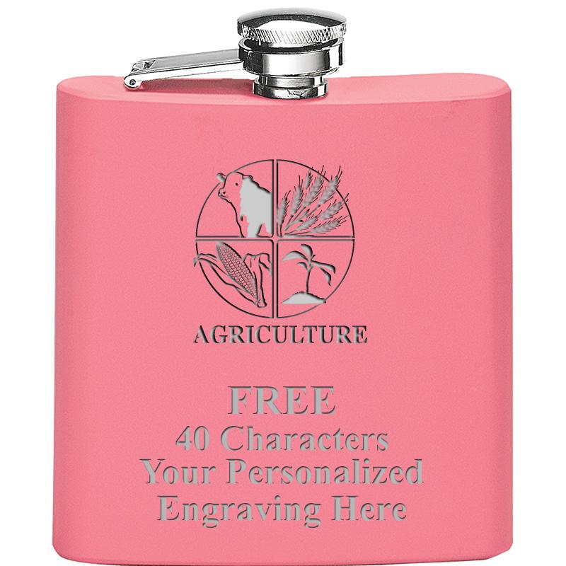 6OZ PINK STAINLESS STEEL FLASK
