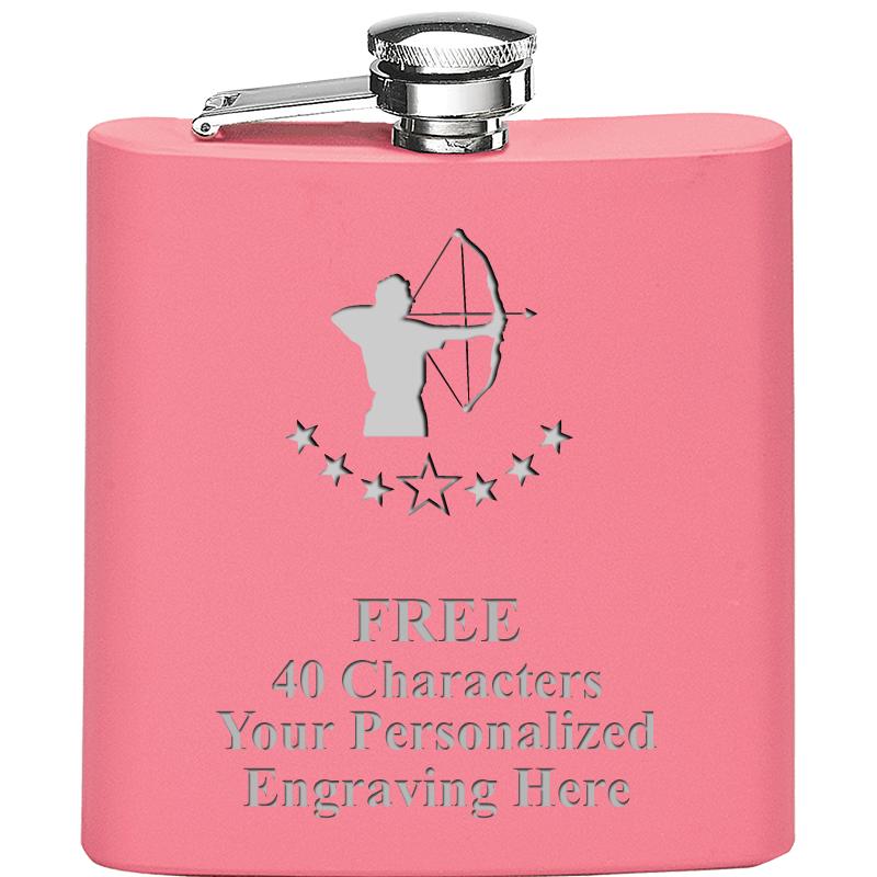 6OZ PINK STAINLESS STEEL FLASK