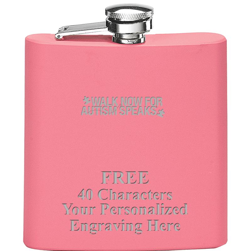 6OZ PINK STAINLESS STEEL FLASK