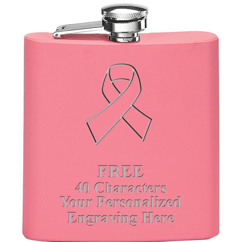 6OZ PINK STAINLESS STEEL FLASK