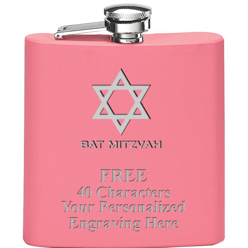 6OZ PINK STAINLESS STEEL FLASK