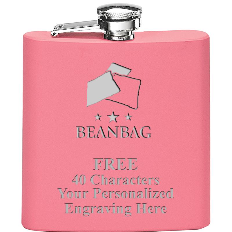 6OZ PINK STAINLESS STEEL FLASK