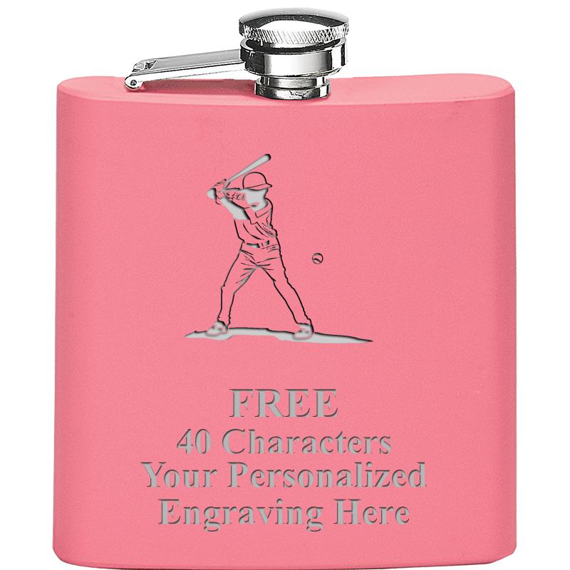 6OZ PINK STAINLESS STEEL FLASK