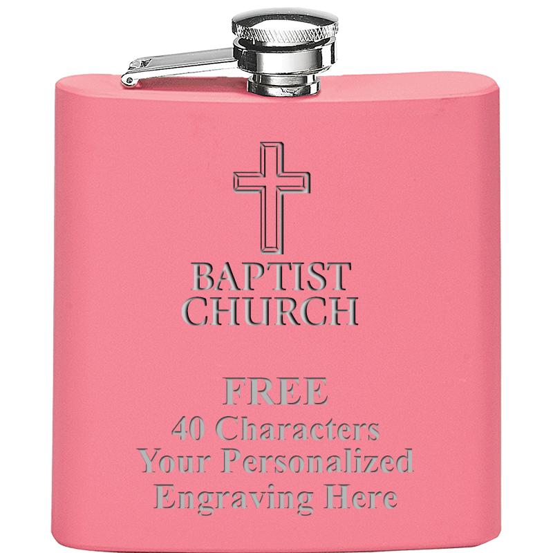 6OZ PINK STAINLESS STEEL FLASK