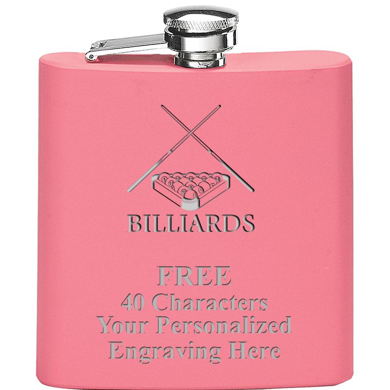 6OZ PINK STAINLESS STEEL FLASK