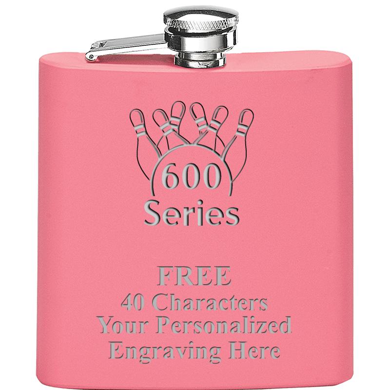 6OZ PINK STAINLESS STEEL FLASK