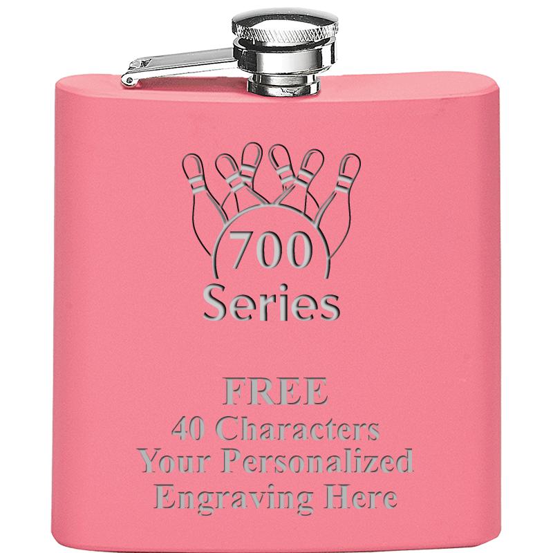 6OZ PINK STAINLESS STEEL FLASK