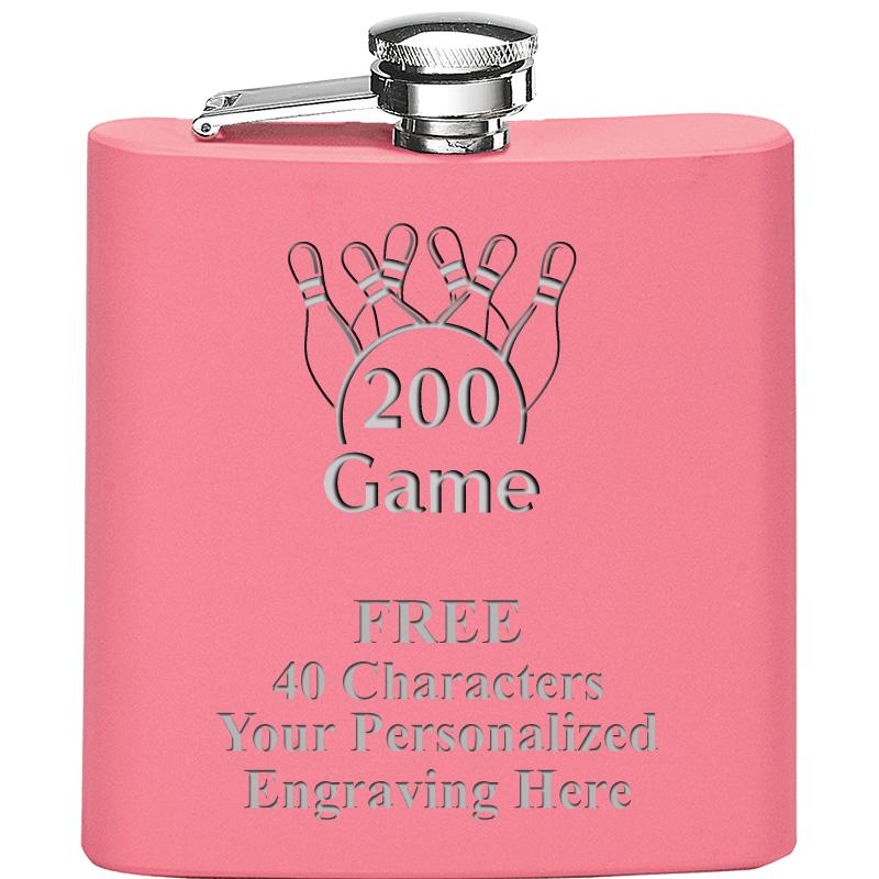 6OZ PINK STAINLESS STEEL FLASK