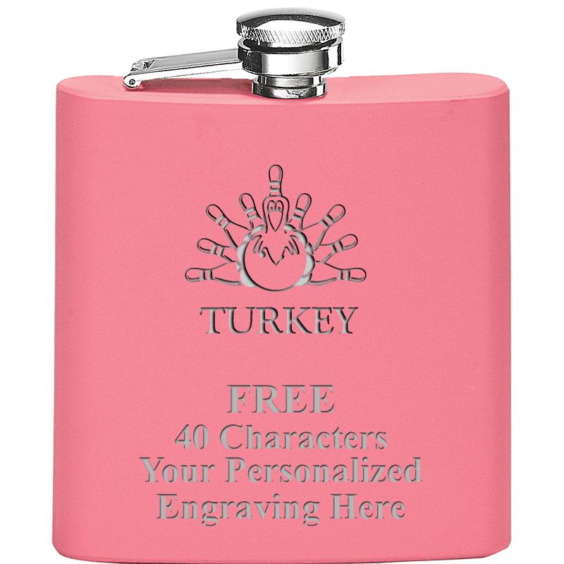 6OZ PINK STAINLESS STEEL FLASK