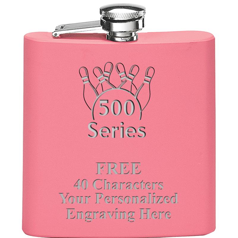 6OZ PINK STAINLESS STEEL FLASK